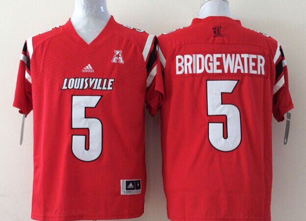 Men Louisville Cardinals 5 Bridgewater Red 2025 NCAA Jersey